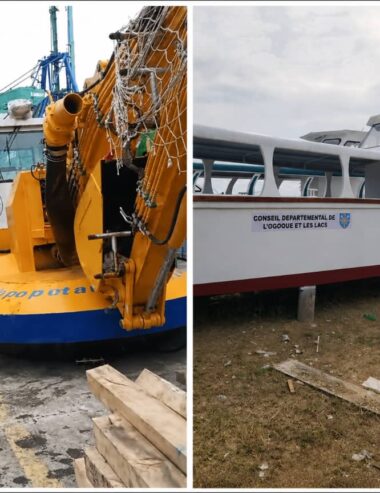 Moyen-Ogooué : une drague amphibie et deux bateaux bientôt au service des populations.